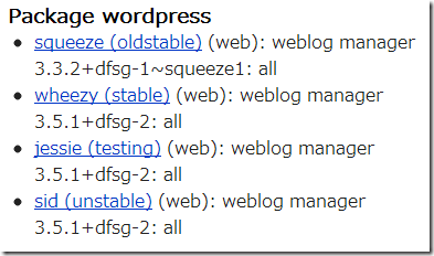 DebianのWordPressパッケージ