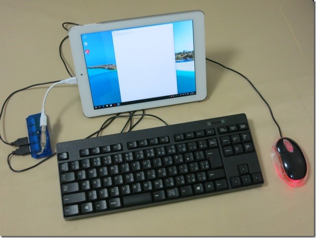 USBマウスとUSBキーボードを接続した状態
