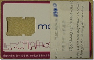 mobifoneのプリペイドSIMカード2