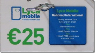 LycaのプリペイドSIMカード(空港)