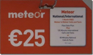 meteorのプリペイドSIMカード(空港)