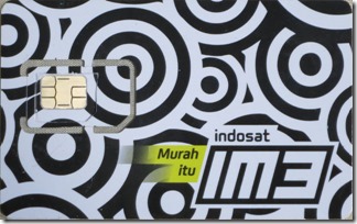 IndosatのプリペイドSIMカード 表