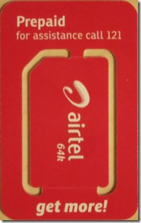 AritelのプリペイドSIMカード 表