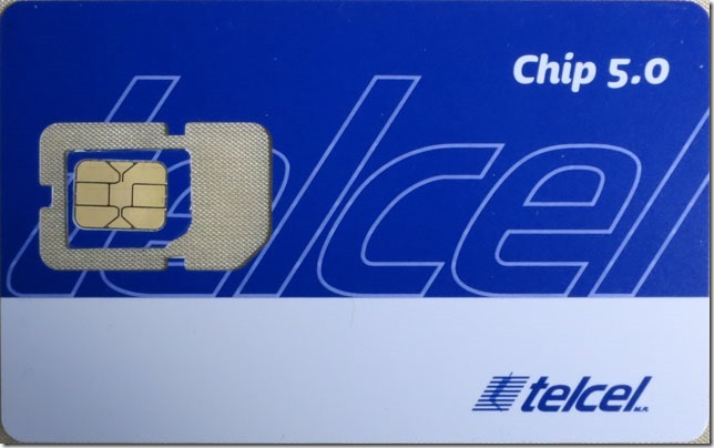 TelcelのプリペイドSIMカード 表