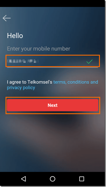 MyTelkomselのサインアップ画面
