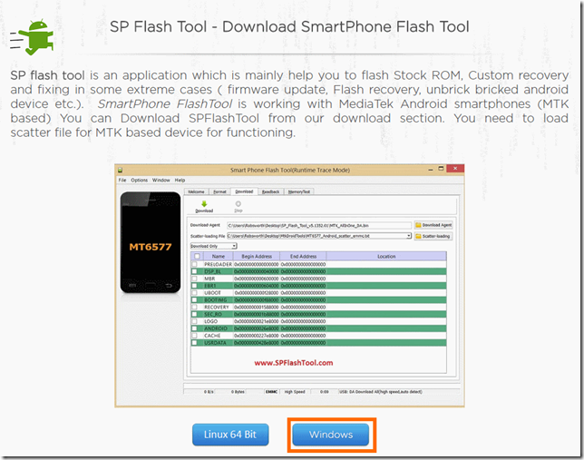 SP Flash Toolのダウンロード