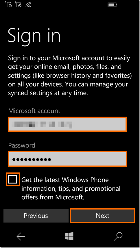 Microsoftアカウントのログイン