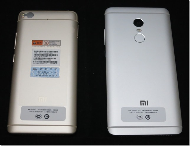 Redmi Note 4との比較 背面
