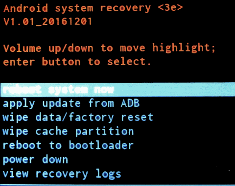 reboot system nowを選択