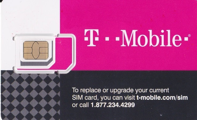 T-MobileのSIMカード 表