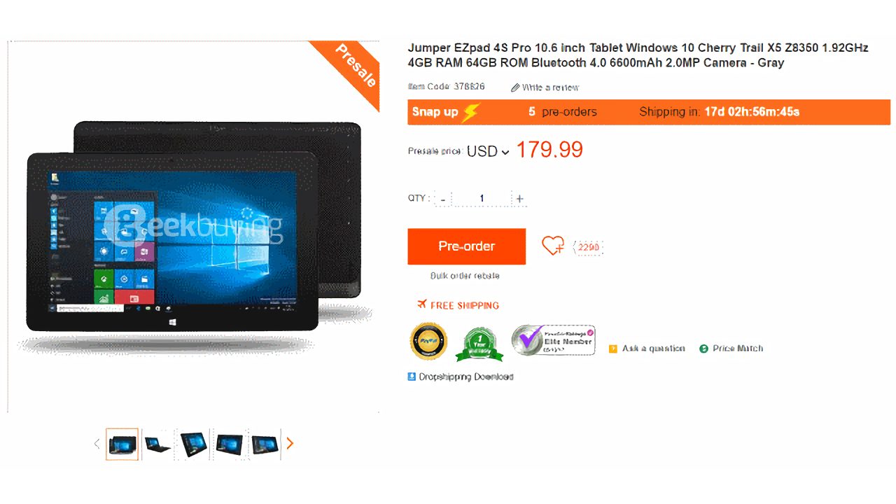 海外通販: GeekBuyingでJumper EzPad 4S Proの販売スタート (クーポンあり)!