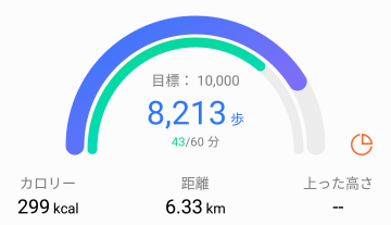 Huawei Honor Band 3の歩数データ