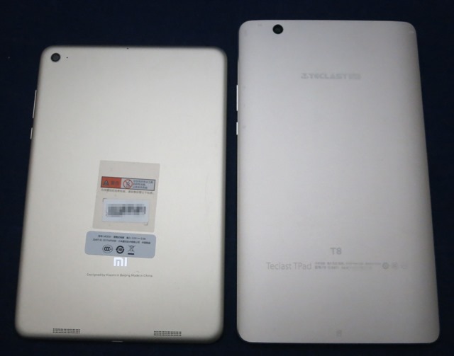 Mi Pad 3との比較 背面