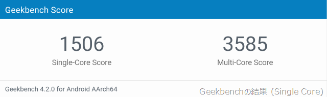GeekBenchのベンチマーク結果