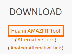 Huami AMAZFIT Toolのダウンロード