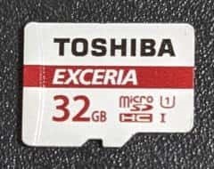 使用したmicroSD