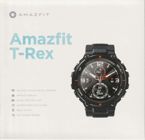 Amazfit T-Rexのパッケージ 上面