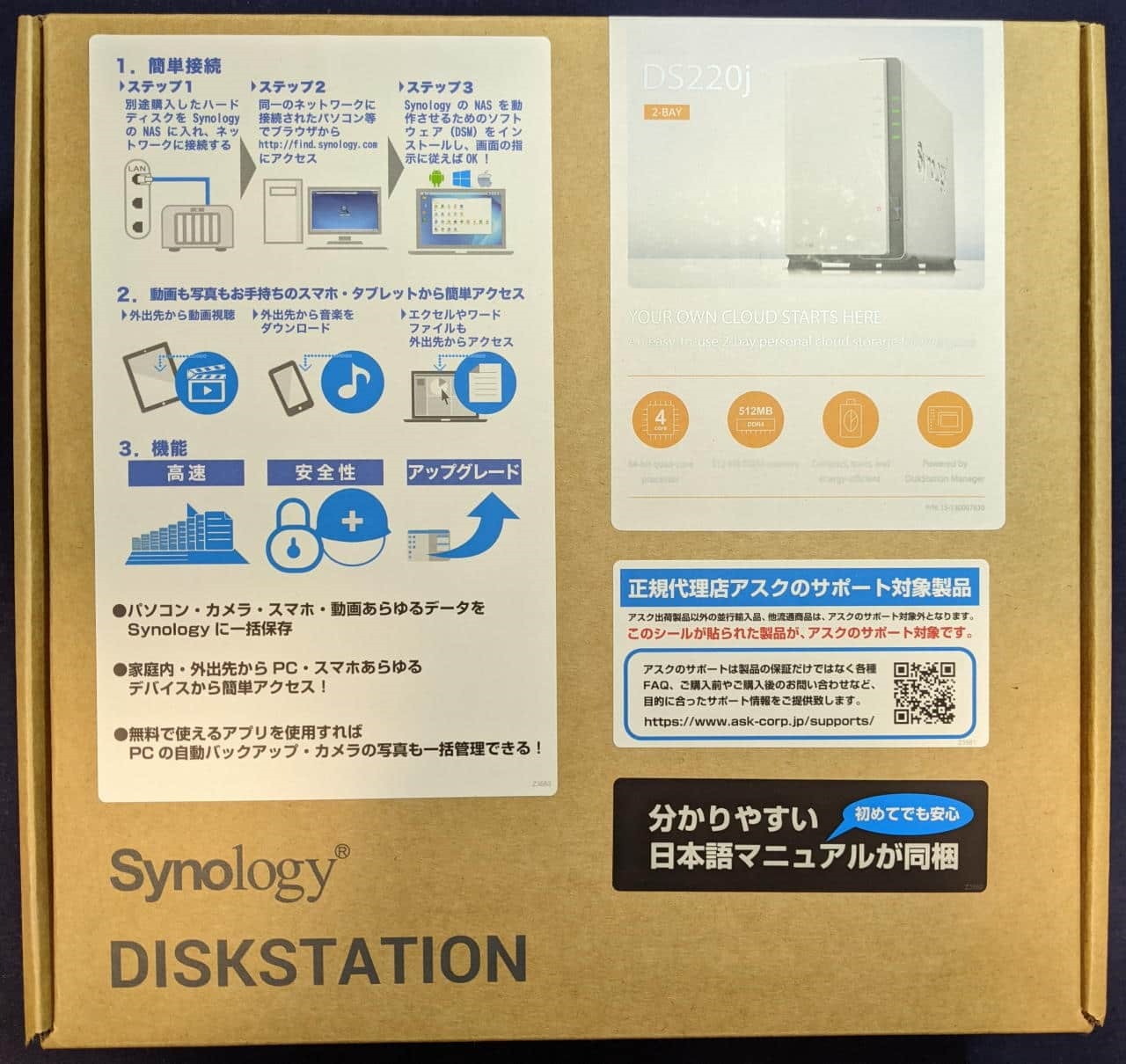 Nasキット Synology Diskstation Ds2jで遊ぶ その1 購入 メモ置場のブログ
