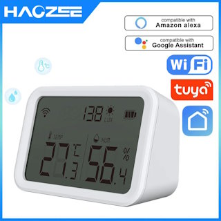 Tuya Wifi Zigbee Temperature Humidity Sensor Lux Light Detector Indoor Hygrometer Thermometer With LCD Screen Work Tuya Hub