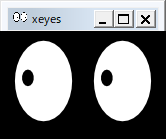 Windowsに表示されたxeyes