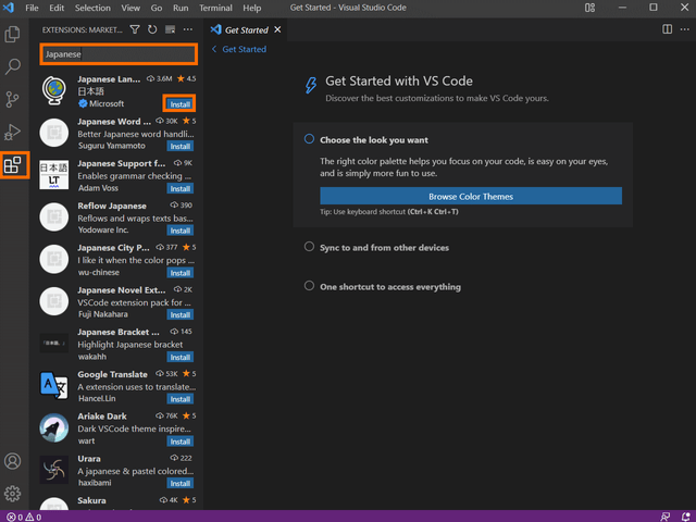 Japanese Language Pack for Visual Studio Code